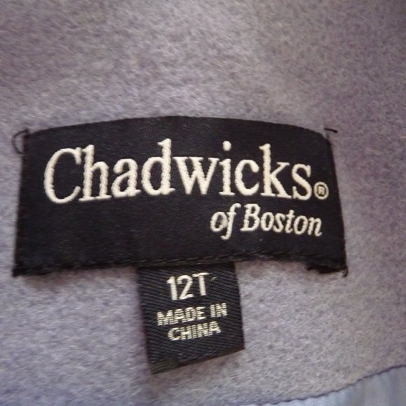 CHADWICKS OF BOSTON wool light purple midi length coat size 12 tall NEW - Picture 3 of 6